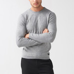 Diamond Wool Blend Sweater // Light Gray (S)