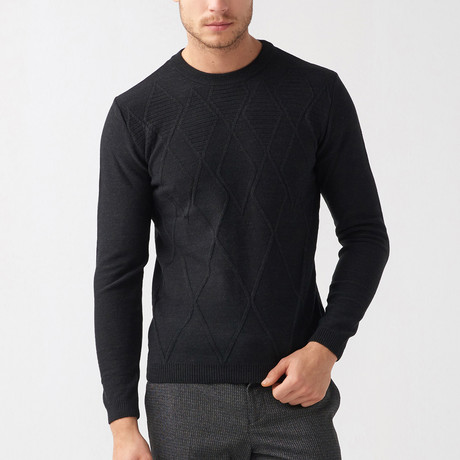 Diamond Wool Blend Sweater // Black (S)