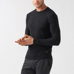 Diamond Pattern Wool Blend Sweater // Black (S)