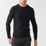 Diamond Pattern Wool Blend Sweater // Black (S)