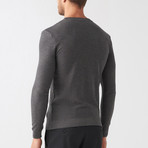 Diamond Pattern Wool Blend Sweater // Anthracite (XL)