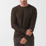 Diamond Pattern Wool Blend Sweater // Brown (2XL)