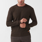 Diamond Pattern Wool Blend Sweater // Brown (2XL)