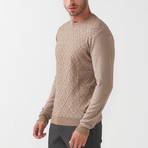 Diamond Pattern Wool Blend Sweater // Beige (S)