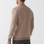 Diamond Pattern Wool Blend Sweater // Beige (S)