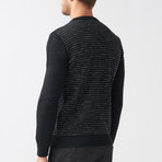 Lined-Dot Wool Blend Sweater // Black (L)