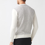 Lined-Dot Wool Blend Sweater // Ecru (S)