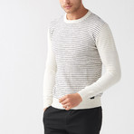 Lined-Dot Wool Blend Sweater // Ecru (L)