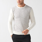 Lined-Dot Wool Blend Sweater // Ecru (2XL)