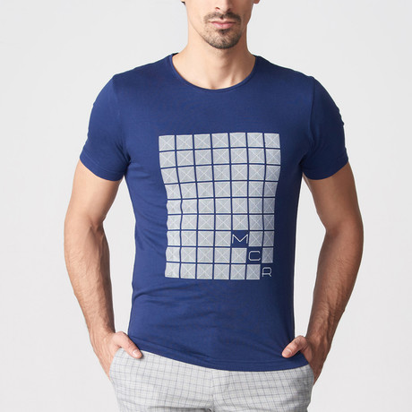 MCR Grid T-Shirt // Dark Blue (S)