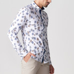 Fall Leaf Button-Up Shirt // White (M)
