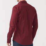 Faded Grid Button-Up Shirt // Claret Red (M)