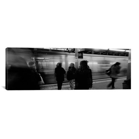 Blurred Motion View, Times Square Subway Station, New York City // Panoramic Images (36"W x 12"H x 0.75"D)