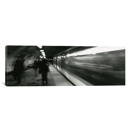 Subway Station Blurred Motion, London, England, United Kingdom // Panoramic Images (36"W x 12"H x 0.75"D)