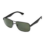Men's Steel Polarized Sunglasses V1 // Black + Green