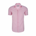 Anthony Short Sleeve Casual Button Down Shirt // Pink (XS)