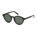 Ermenegildo Zegna // Classic Round Sunglasses // Black + Green