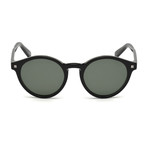 Ermenegildo Zegna // Classic Round Sunglasses // Black + Green
