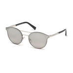 Zegna // Double Bridge Sunglasses // Silver + Silver Mirror