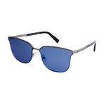 Zegna // Navigator Sunglasses // Gray + Blue Mirror