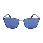 Zegna // Navigator Sunglasses // Gray + Blue Mirror