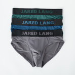 Low Rise Brief // Pack of 3 // Green + Blue + Gray (XL)