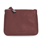 Nappa Leather Zip Pouch // Ruby