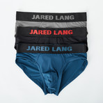 Low Rise Brief // Pack of 3 // Black + Blue + Gray (S)