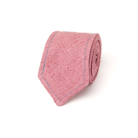 Neapolitan Stitch Raw Silk // Pink