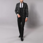 Bill 3-Piece Slim-Fit Suit // Black + Plaid (Euro: 50)