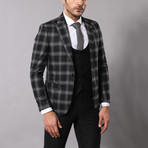 Bill 3-Piece Slim-Fit Suit // Black + Plaid (Euro: 48)