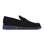 Louis Loafer Moccasin Shoes // Navy Blue (Euro: 38)