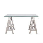 Arch Office Desk // Polished Stainless Steel