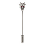 Devil Lapel Pin // Oxidized Silver + Ruby