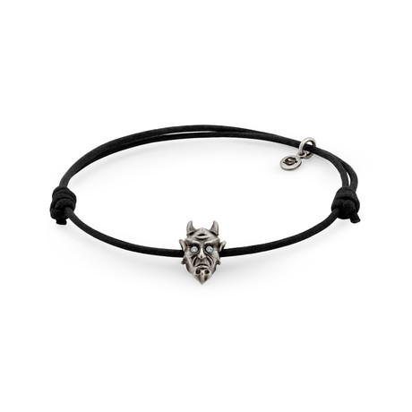 Devil Bracelet // Oxidized Silver + Diamond Eyes