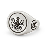 Octopus Signet Ring // Sterling Silver (Size 6)