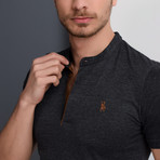 Christopher Collarless Polo // Anthracite (2X-Large)