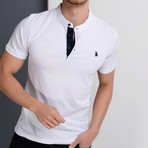 Christopher Collarless Polo // White (Large)
