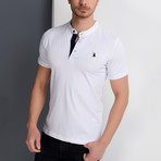 Christopher Collarless Polo // White (Small)