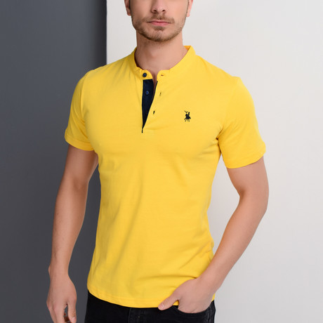 Christopher Collarless Polo // Yellow (X-Large)