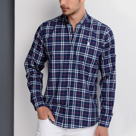 Aaron Button-Up Shirt // Dark Blue (Large)
