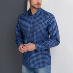 G661 Button-Up Shirt // Dark Blue + Blue (XL)