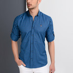 G661 Button-Up Shirt // Dark Blue + Sax (S)