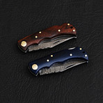 Damascus Mini Pocket Knife Set // 2 Pieces