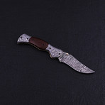 Handmade Damascus Liner Lock Folding Knife // 2762