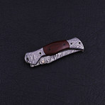 Handmade Damascus Liner Lock Folding Knife // 2762