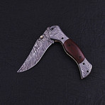 Handmade Damascus Liner Lock Folding Knife // 2762