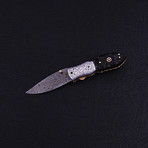 Handmade Damascus Liner Lock Folding Knife // 2769