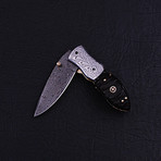 Handmade Damascus Liner Lock Folding Knife // 2769