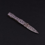 Handmade Damascus Liner Lock Folding Knife // 2772